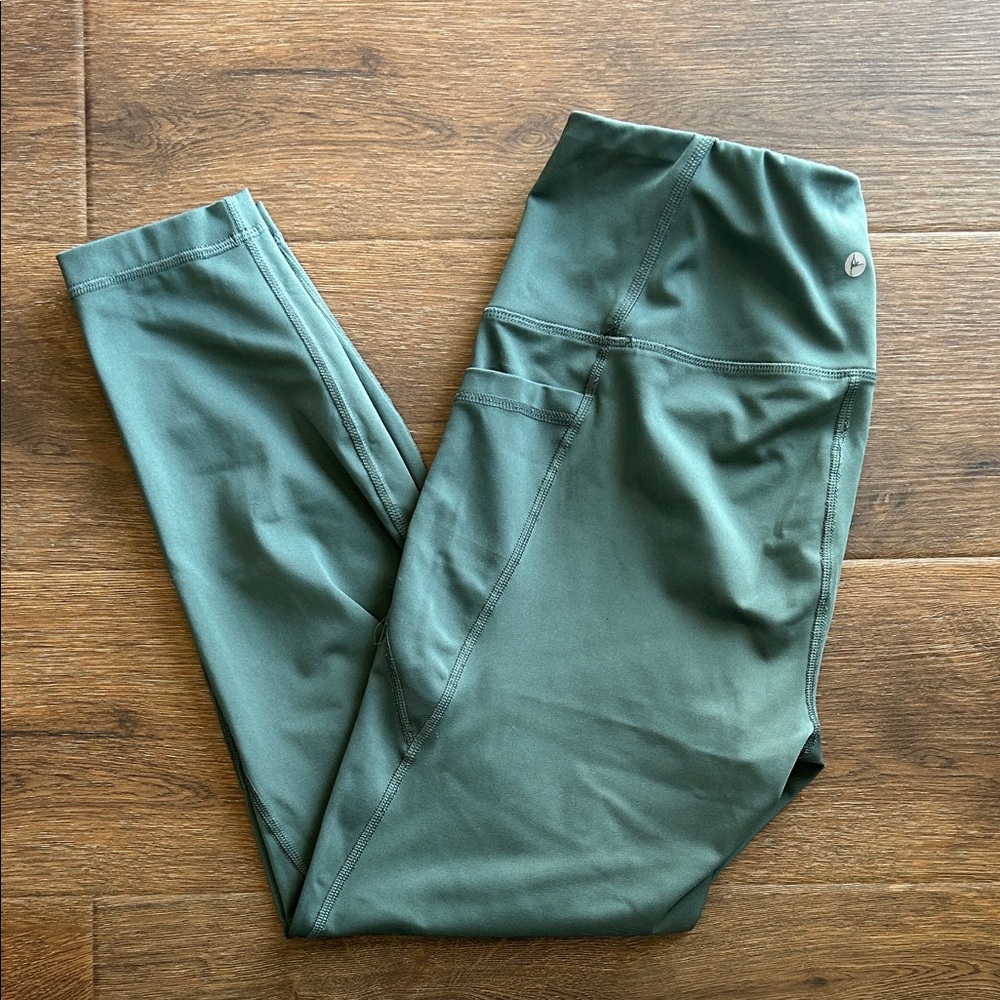 90 Degree By Reflex Olive Green High-Waist Leggings